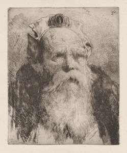 Stary mężczyzna z brodą, z Raccolta di Teste (Zbiór głów) autorstwa Giovanni Domenico Tiepolo