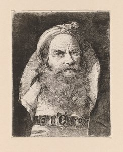 Stary człowiek w małym turbanie, z Raccolta di Teste (Kolekcja głów) autorstwa Giovanni Domenico Tiepolo