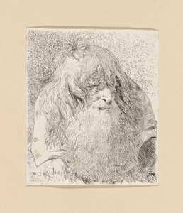 Staruszek z brodą i długimi włosami, z Raccolta di Teste (Kolekcja głów) autorstwa Giovanni Domenico Tiepolo