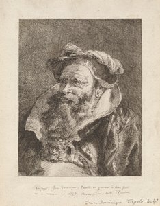 Stary człowiek z brodą, z Raccolta di Teste (Kolekcja głów) autorstwa Giovanni Domenico Tiepolo