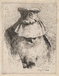 Stary człowiek w dużym kapeluszu, z Raccolta di Teste (Kolekcja głów) autorstwa Giovanni Domenico Tiepolo