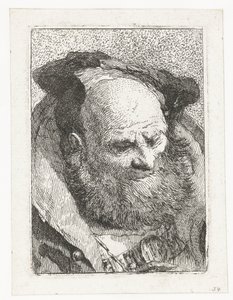 Stary człowiek z brodą Kolekcja głów (tytuł serii) Raccolta di Teste (tytuł serii) autorstwa Giovanni Domenico Tiepolo
