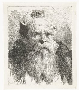 Starzec z brodą i kapeluszem z biżuterią Kolekcja głów (tytuł serii) Raccolta di Teste (tytuł serii) autorstwa Giovanni Domenico Tiepolo
