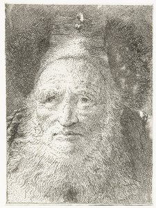 Stary człowiek w futrzanym kapeluszu Kolekcja głów (tytuł serii) Raccolta di Teste (tytuł serii) autorstwa Giovanni Domenico Tiepolo