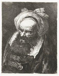Stary człowiek w turbanie Kolekcja głów (tytuł serii) Raccolta di Teste (tytuł serii) autorstwa Giovanni Domenico Tiepolo