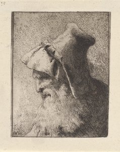 Profil starszego mężczyzny z brodą, z Raccolta di Teste (Zbiór głów) autorstwa Giovanni Domenico Tiepolo