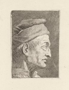 Profil starego człowieka z Raccolta di Teste (Zbiór głów) autorstwa Giovanni Domenico Tiepolo