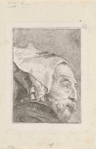 Profil starego człowieka z Raccolta di Teste (Zbiór głów) autorstwa Giovanni Domenico Tiepolo