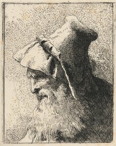 Profil starego mężczyzny z brodą autorstwa Giovanni Domenico Tiepolo