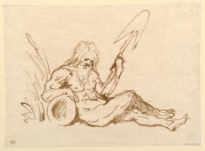 Szkic boga rzeki autorstwa Giovanni Domenico Tiepolo