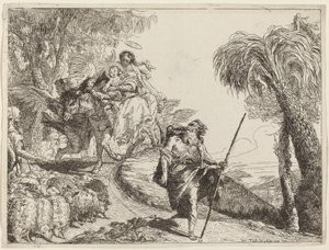 Lot z Józefem na pierwszym planie autorstwa Giovanni Domenico Tiepolo