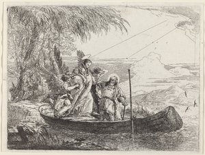 Madonna, Dzieciątko i Anioły wchodzące do łodzi autorstwa Giovanni Domenico Tiepolo