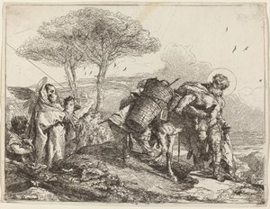 Madonna z Dzieciątkiem po lewej, z teczką aniołów autorstwa Giovanni Domenico Tiepolo