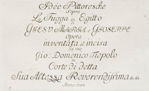Strona tytułowa Ucieczki do Egiptu autorstwa Giovanni Domenico Tiepolo
