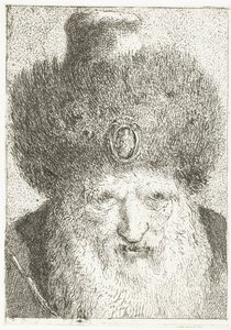 Turecki mężczyzna w futrzanym kapeluszu Kolekcja głów (tytuł serii) Raccolta di Teste (tytuł serii) autorstwa Giovanni Domenico Tiepolo