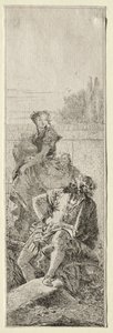 Dwóch chłopów. autorstwa Giovanni Domenico Tiepolo