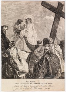 Via crucis - Stacja X. Jezus zostaje odarty z szat autorstwa Giovanni Domenico Tiepolo