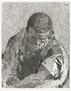 Czarny chłopiec z pochyloną głową Kolekcja głów (tytuł serii) Raccolta di Teste (tytuł serii) autorstwa Giovanni Domenico Tiepolo
