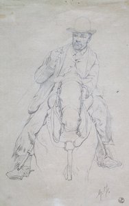 Buttero na koniu (toskański kowboj) autorstwa Giovanni Fattori