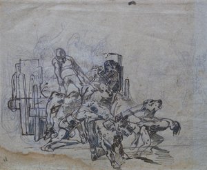 Wóz z czterema wołami autorstwa Giovanni Fattori
