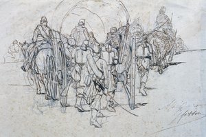 Konwój zaopatrzenia w marszu autorstwa Giovanni Fattori