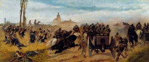 Epizod ataku na Madonnę Odkrywców, ok. 1864 (olej na płótnie) autorstwa Giovanni Fattori