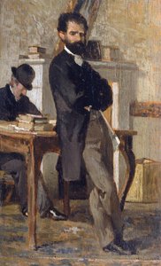 Portret prawnika Bongiovanniego, autorstwa Giovanniego Fattori (1825-1908), olej na płótnie, 24x14,4 cm autorstwa Giovanni Fattori