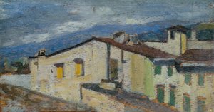 Dachy Via Nazionale we Florencji, ok. 1867 (olej na panelu) autorstwa Giovanni Fattori