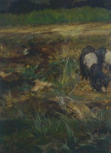 Maremma Toskańska, detal (olej na płótnie) autorstwa Giovanni Fattori