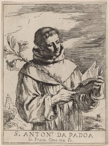 Św. Antoni z Padwy autorstwa Giovanni Francesco Barbieri, called Guercino