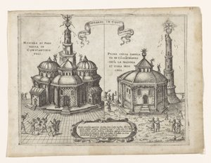 Chrześcijański cud zdarzył się w Konstantynopolu Miracolo apparso w Costantinopolis (tytuł na obiekcie) autorstwa Giovanni Francesco Camocio