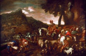 Podróż Abrahama Obraz Giovanniego Benedetto Castiglione dit il Grechetto (1610-1665) 1654 Galeria Palazzo Rosso Genes autorstwa Giovanni Francesco Castiglione