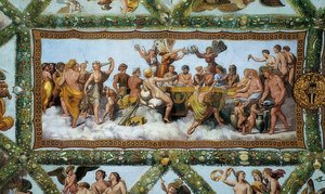 Ślub Kupidyna i Psyche. 1510-1517 autorstwa Giovanni Francesco Penni