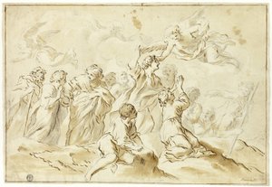 Błogosławiony wstępujący do nieba autorstwa Giovanni Francesco Romanelli