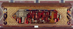 Cassone ozdobiony sceną Palio S. Giovanniego (tempera na desce)