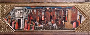 Procesja słupów San Giovanni - Drewniana skrzynia z przedstawieniami święta San Giovanni Battista we Florencji - Obraz Giovanniego Toscaniego (1370-1430), Muzeum Bargello, Florencja