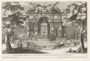 Fontein spotkał hydraulisch orgel w de tuinen van de Villa d