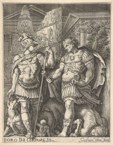 Dwóch żołnierzy rzymskich, XVII wiek. autorstwa Giovanni Francesco Venturini