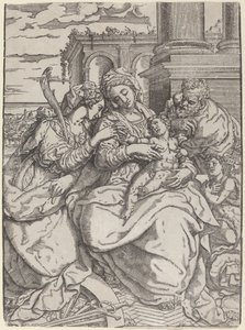 Madonna z Dzieciątkiem i Świętą Katarzyną autorstwa Giovanni Gallo after Marco Pino