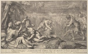 Żniwiarze zboża, 1704. autorstwa Giovanni Girolamo Frezza