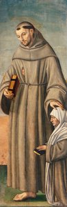 Franciszek i komisarz, zawias tryptyku przedstawiającego Narodzenie Pańskie ze świętymi Franciszkiem i Bartłomiejem oraz dwoma darczyńcami autorstwa Giovanni Girolamo Savoldo