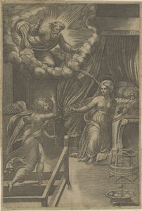 Zwiastowanie z Bogiem Ojcem autorstwa Giovanni Jacopo Caraglio