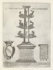 Kolumna rostralna Kolumna rostralna w Campidoglio (tytuł na obiekcie) Moderne en antieke monumenten en bouwwerken w Rzymie (tytuł serii) Ozdoby starożytnych i współczesnych budowli miasta Alma w Rzymie (tytuł serii)