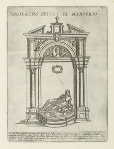 Fontanna z posągiem Marforio Simolacro detto di Marforio (tytuł na obiekcie) Nowoczesne i starożytne zabytki i budynki w Rzymie (tytuł serii) Ornamenti di fabriche antichi et moderni dell