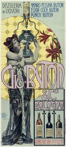 Plakat reklamowy destylarni Gio Buton and C Bologna autorstwa Giovanni Maria Mataloni