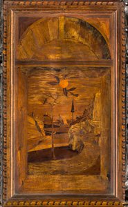 Chór kanoniczny Lignei, inkrustowany przez Giovanniego Marię Platinę 1484, Superior Stall