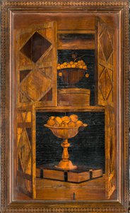 Chór kanoniczny Lignei, inkrustowany przez Giovanniego Marię Platinę 1484, Superior Stall