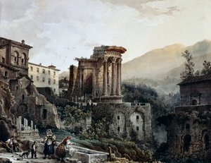 Świątynia Westy w Tivoli, autor: Giovanni Migliara (1785-1837), Włochy
