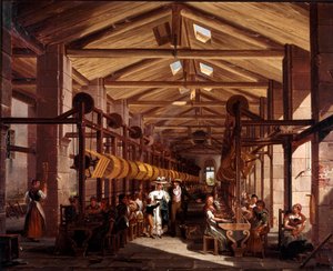 Warsztat przędzalniczy Mylius ma Boffalora Ticino pod Mediolanem Obraz Giovanniego Migliary (1785-1837) 1828 Olej na płótnie, wys. 44 cm Menaggio, własność prywatna autorstwa Giovanni Migliara