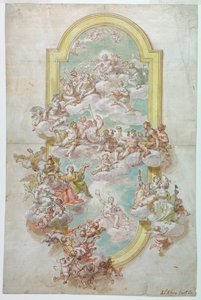Rysunek, sufit z Jowiszem, czerwiec, 1718-30